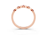 Rose gold Pavé Cushion Morganite Cluster Eternity Band with Prong Setting_21