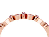 Rose gold Pavé Cushion Morganite Cluster Eternity Band with Prong Setting_22
