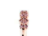 Rose gold Pavé Cushion Morganite Cluster Eternity Band with Prong Setting_23