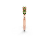 Rose gold Pavé Cushion Peridot Cluster Eternity Band with Prong Setting_20
