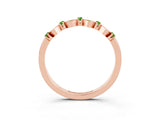 Rose gold Pavé Cushion Peridot Cluster Eternity Band with Prong Setting_21
