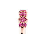 Rose gold Pavé Cushion Pink Sapphire Cluster Eternity Band with Prong Setting_23
