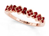 Rose gold Pavé Cushion Ruby Cluster Eternity Band with Prong Setting_19