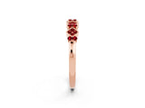 Rose gold Pavé Cushion Ruby Cluster Eternity Band with Prong Setting_20