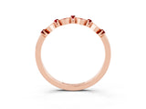 Rose gold Pavé Cushion Ruby Cluster Eternity Band with Prong Setting_21