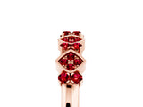 Rose gold Pavé Cushion Ruby Cluster Eternity Band with Prong Setting_23
