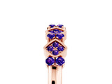 Rose gold Pavé Cushion Tanzanite Cluster Eternity Band with Prong Setting_23