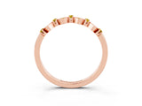Rose gold Pavé Cushion Yellow Sapphire Cluster Eternity Band with Prong Setting_21