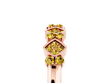 Rose gold Pavé Cushion Yellow Sapphire Cluster Eternity Band with Prong Setting_23