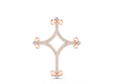 Rose gold Pavé Diamond Cushion Cross Pendant with Fleur-de-Lis Prongs_29
