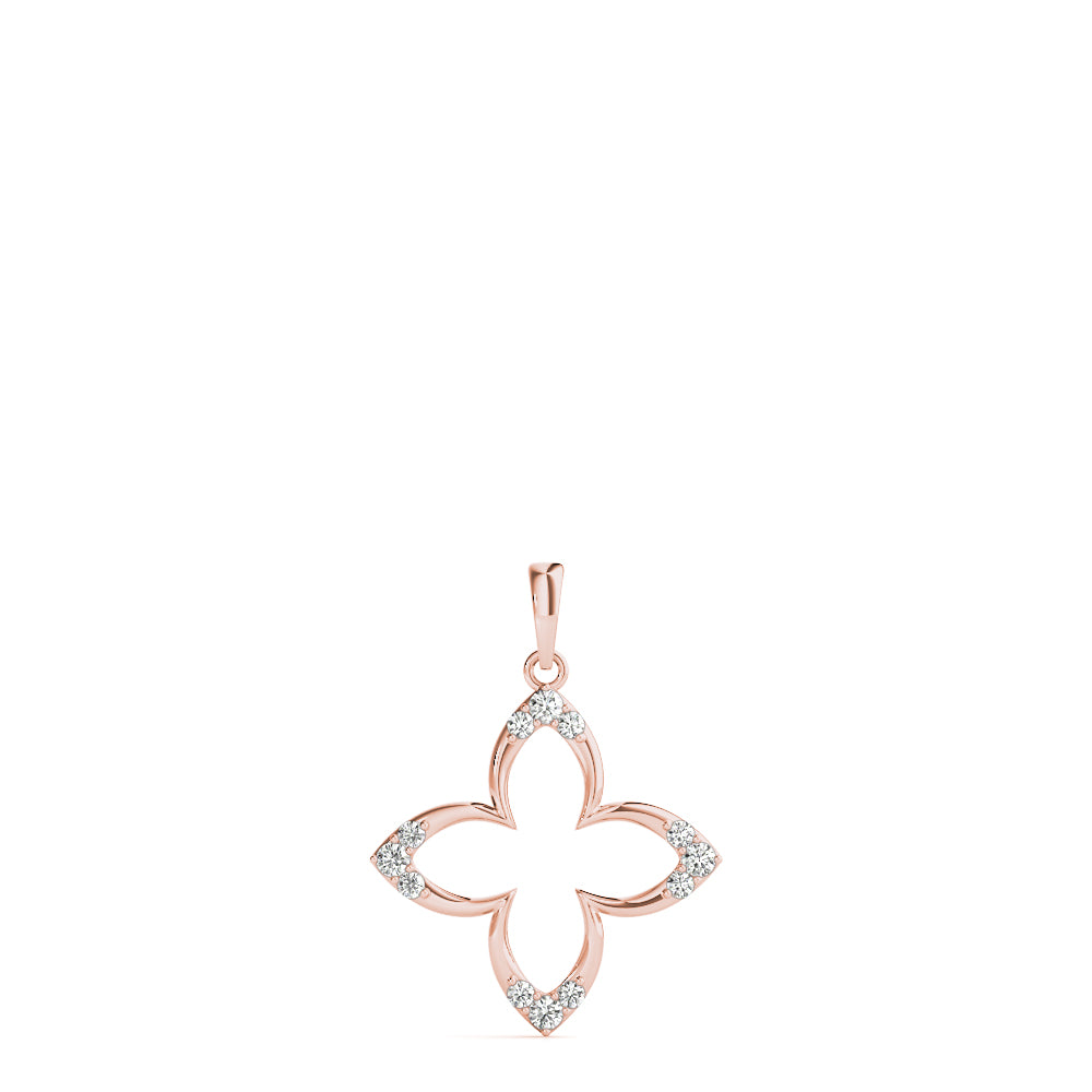 Rose gold Pavé Diamond Marquise Prong Pendant 1