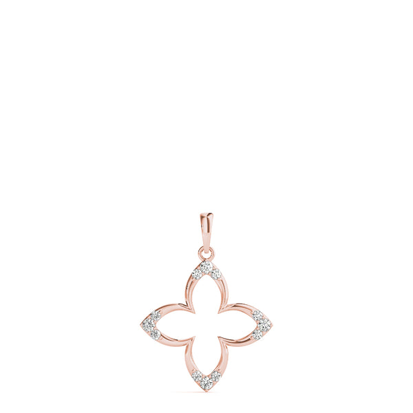 Rose gold Pavé Diamond Marquise Prong Pendant
