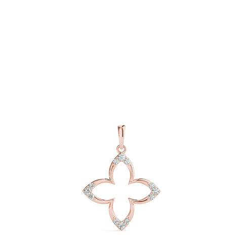 Rose gold Pavé Diamond Marquise Prong Pendant 1
