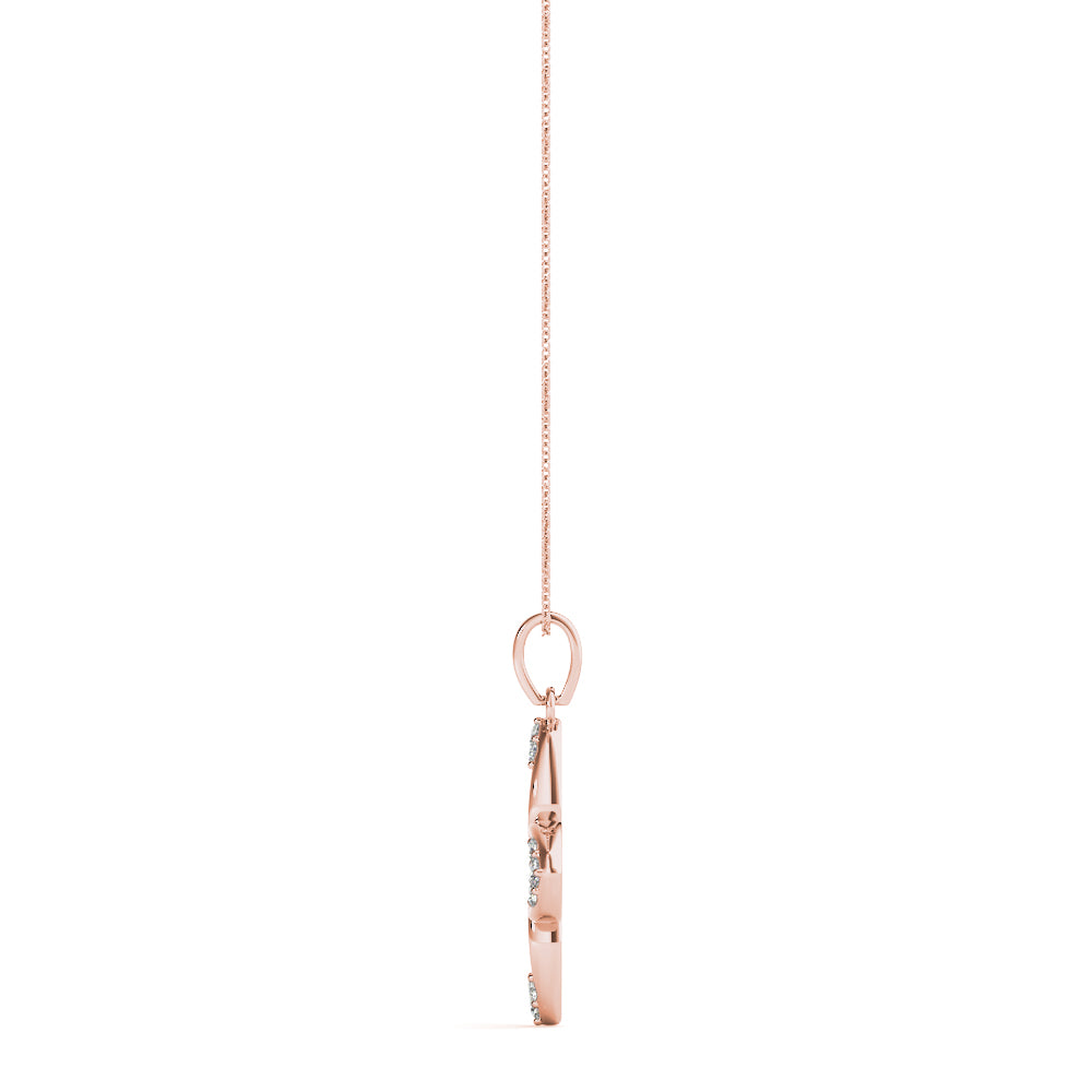 Rose gold Pavé Diamond Marquise Prong Pendant 2