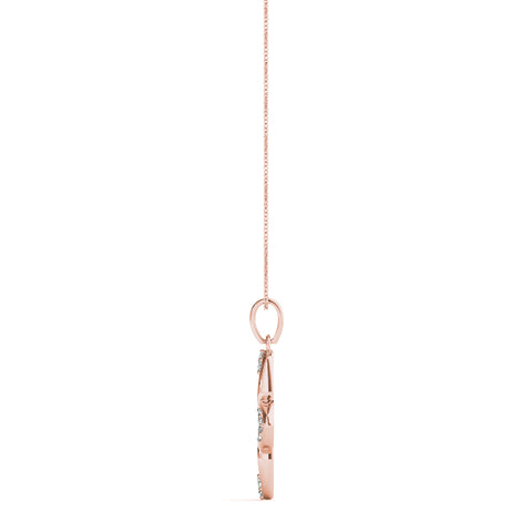 Rose gold Pavé Diamond Marquise Prong Pendant 2