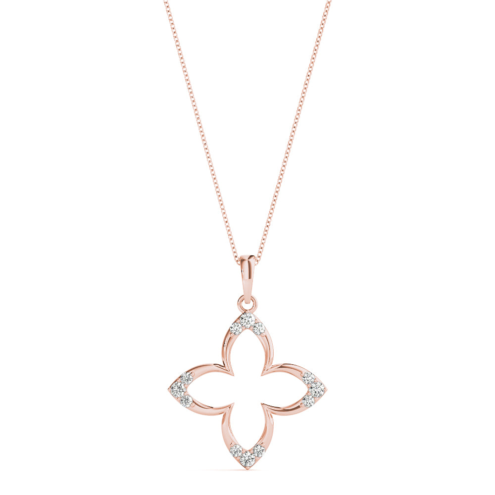 Rose gold Pavé Diamond Marquise Prong Pendant