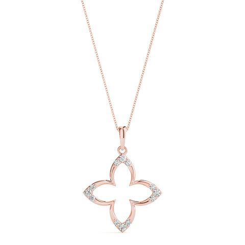 Rose gold Pavé Diamond Marquise Prong Pendant