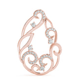 Rose gold Pavé Diamond Round Pendant with Four-Prong Setting 1