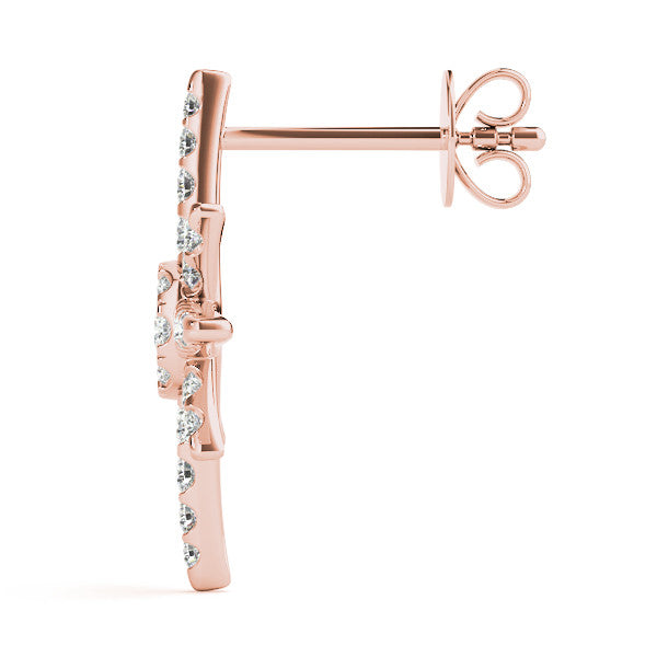 Rose gold Pavé Diamond Starburst Stud Earrings 3