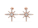 Rose gold Pavé Diamond Starburst Stud Earrings_14