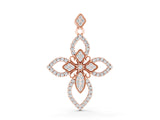Rose gold Pavé Marquise Diamond Cross Pendant_34