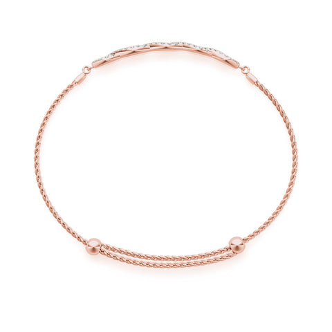 Rose gold Pavé Marquise Infinity Chain Bracelet with Bezel Prong Setting 2