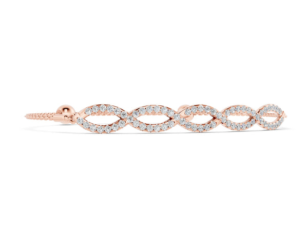Rose gold Pavé Marquise Infinity Chain Bracelet with Bezel Prong Setting
