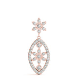 Rose gold Pavé Marquise Pendant with Floral Prong Setting 1