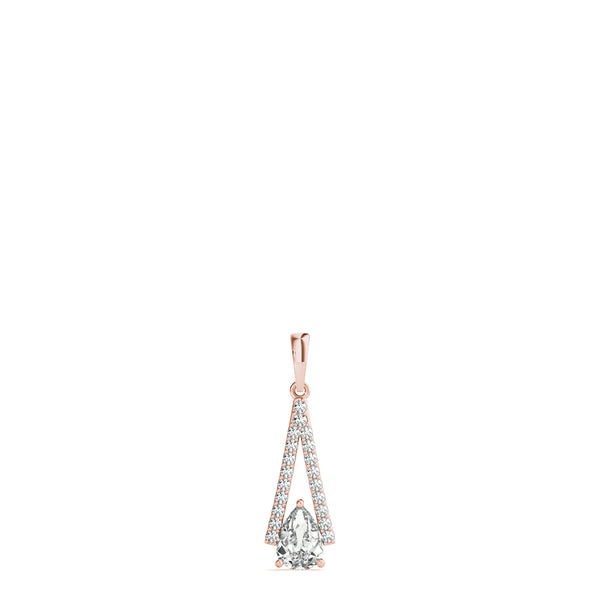 Rose gold Pavé Marquise Prong Pendant