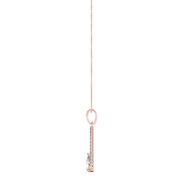 Rose gold Pavé Marquise Prong Pendant