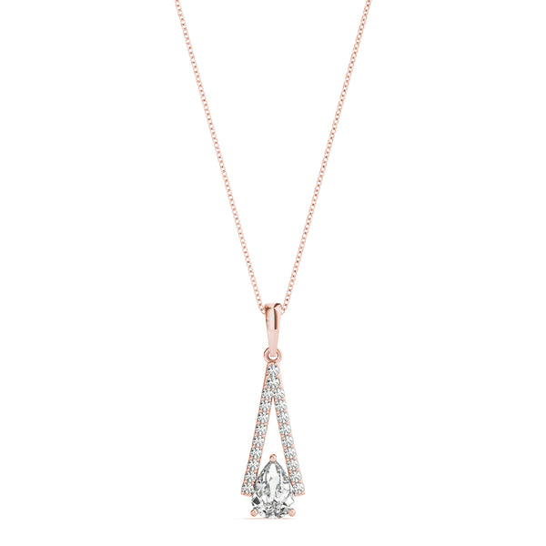 Rose gold Pavé Marquise Prong Pendant