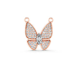Rose gold Pavé Oval Prong Butterfly Pendant_19