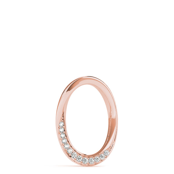Rose gold Pavé Oval Twist Pendant with Round Diamonds and Prong Setting 1