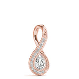 Rose gold Pavé Pear Prong Pendant 1