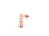 Rose gold Pavé Pear-Shaped Halo Stud Earrings with Milgrain Detailing_10