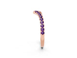 Rose gold Pavé Round Amethyst Chevron Band with Shared Prong Setting_8
