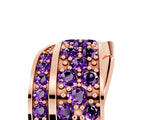 Rose gold Pavé Round Amethyst Crossover Band with Bead Prong Setting_11