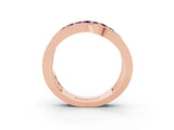 Rose gold Pavé Round Amethyst Crossover Band with Bead Prong Setting_9