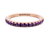 Rose gold Pavé Round Amethyst Half Eternity Band with Shared Prong Setting_6