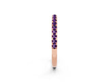Rose gold Pavé Round Amethyst Half Eternity Band with Shared Prong Setting_8