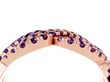 Rose gold Pavé Round Amethyst Infinity Twist Band with Shared Prong Setting_10