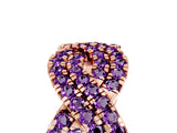 Rose gold Pavé Round Amethyst Infinity Twist Band with Shared Prong Setting_11