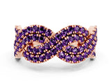 Rose gold Pavé Round Amethyst Infinity Twist Band with Shared Prong Setting_6