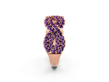Rose gold Pavé Round Amethyst Infinity Twist Band with Shared Prong Setting_8