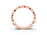 Rose gold Pavé Round Amethyst Interlocking Eternity Band with Bezel Prong Setting_9