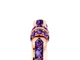 Rose gold Pavé Round Amethyst Link Band with Bezel Setting_35