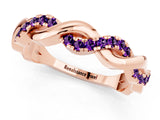 Rose gold Pavé Round Amethyst Twist Eternity Band with Shared Prong Setting_31