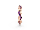 Rose gold Pavé Round Amethyst Twist Eternity Band with Shared Prong Setting_32