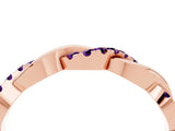Rose gold Pavé Round Amethyst Twist Eternity Band with Shared Prong Setting_34