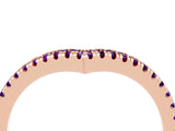 Rose gold Pavé Round Amethyst V-Shaped Chevron Band with Shared Prong Setting_10